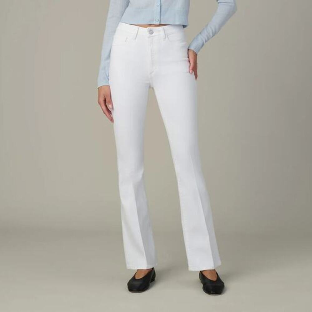 JOE'S Hi Honey Flawless White Crop Bootcut Raw Hem Jeans Size 25